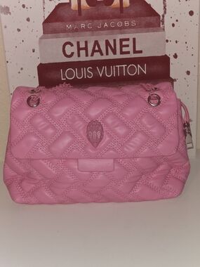 Dolls Kill Pink Quilted Chain-Detail Crossbody Bag